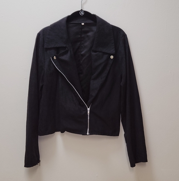Black Moto Jacket With Zipper At End Of Sleeve Size 2XL / 2X - Picture 3 of 6